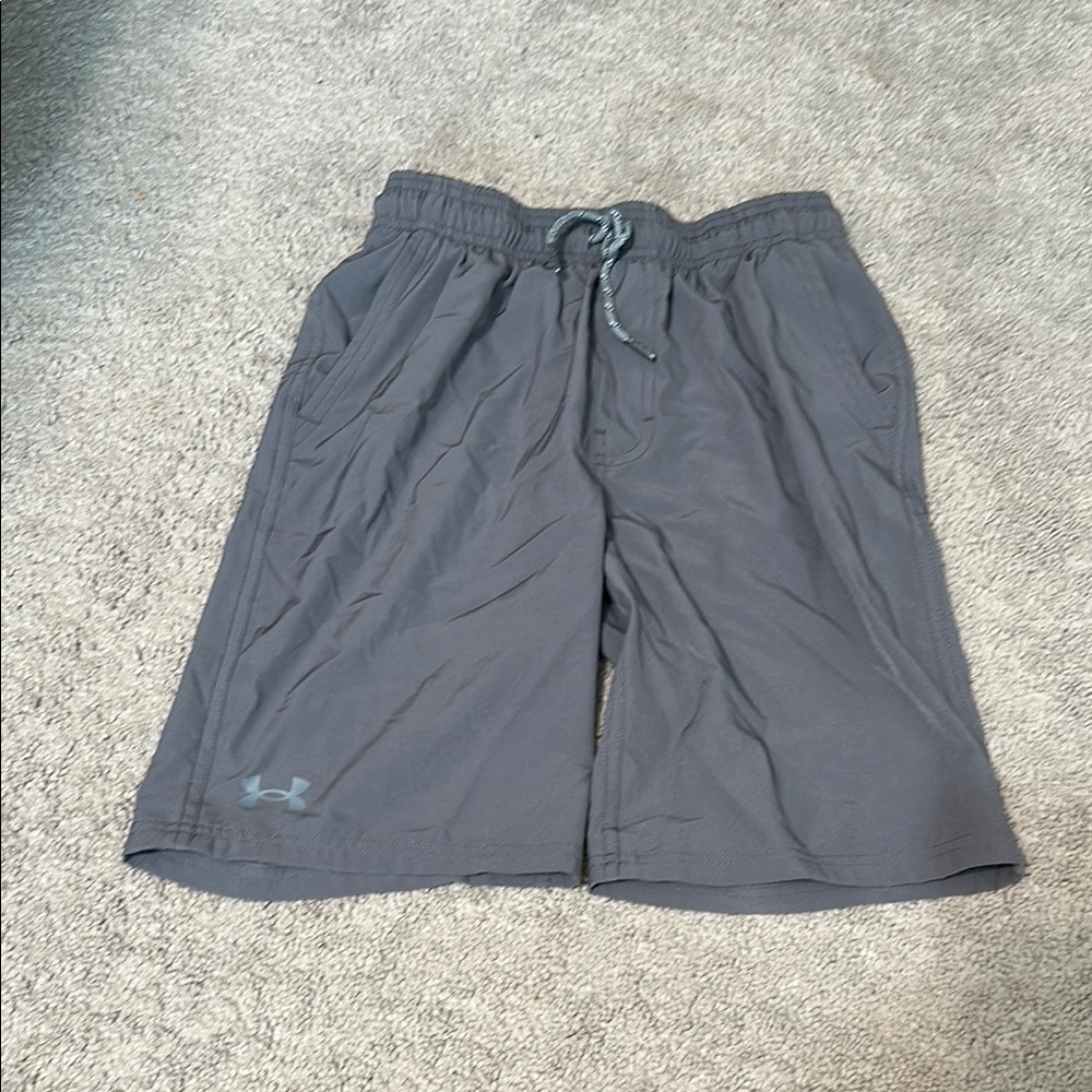 Under Armour Gray Swim Trunks with Elastic Waistband